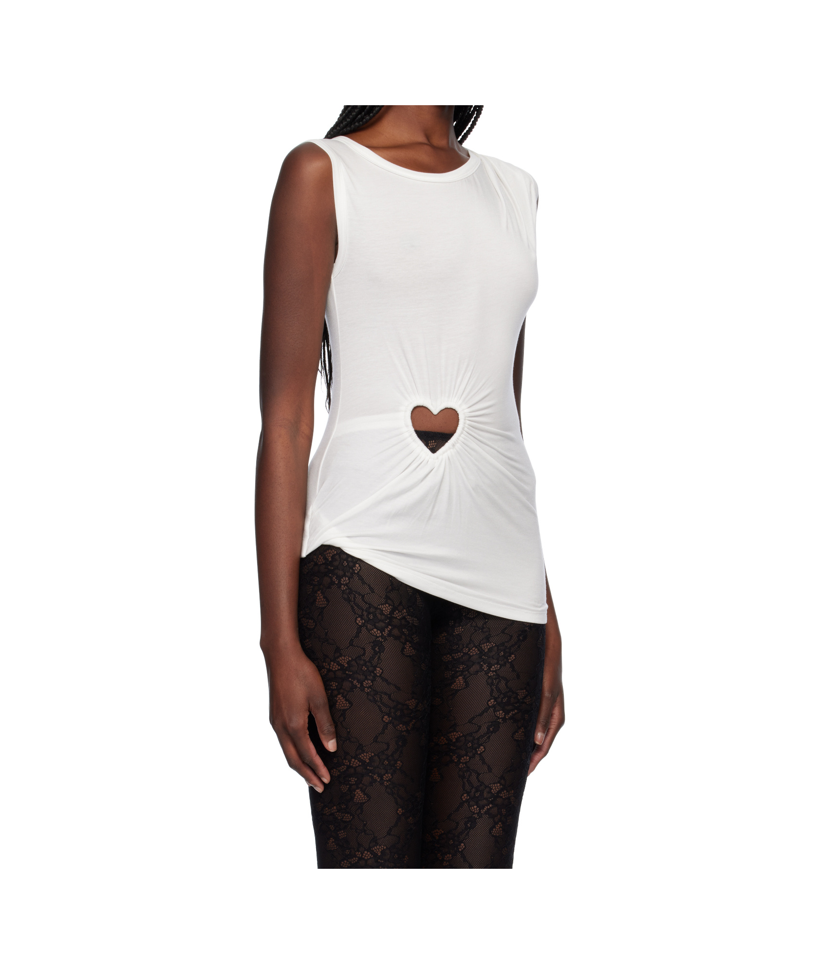Ambush Heart-shaped Pattern Vest In White