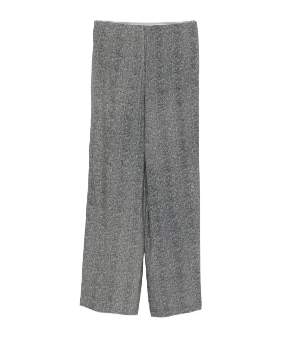 Ermanno Scervino Herringbone Drawstring Palazzo Pants In Gray