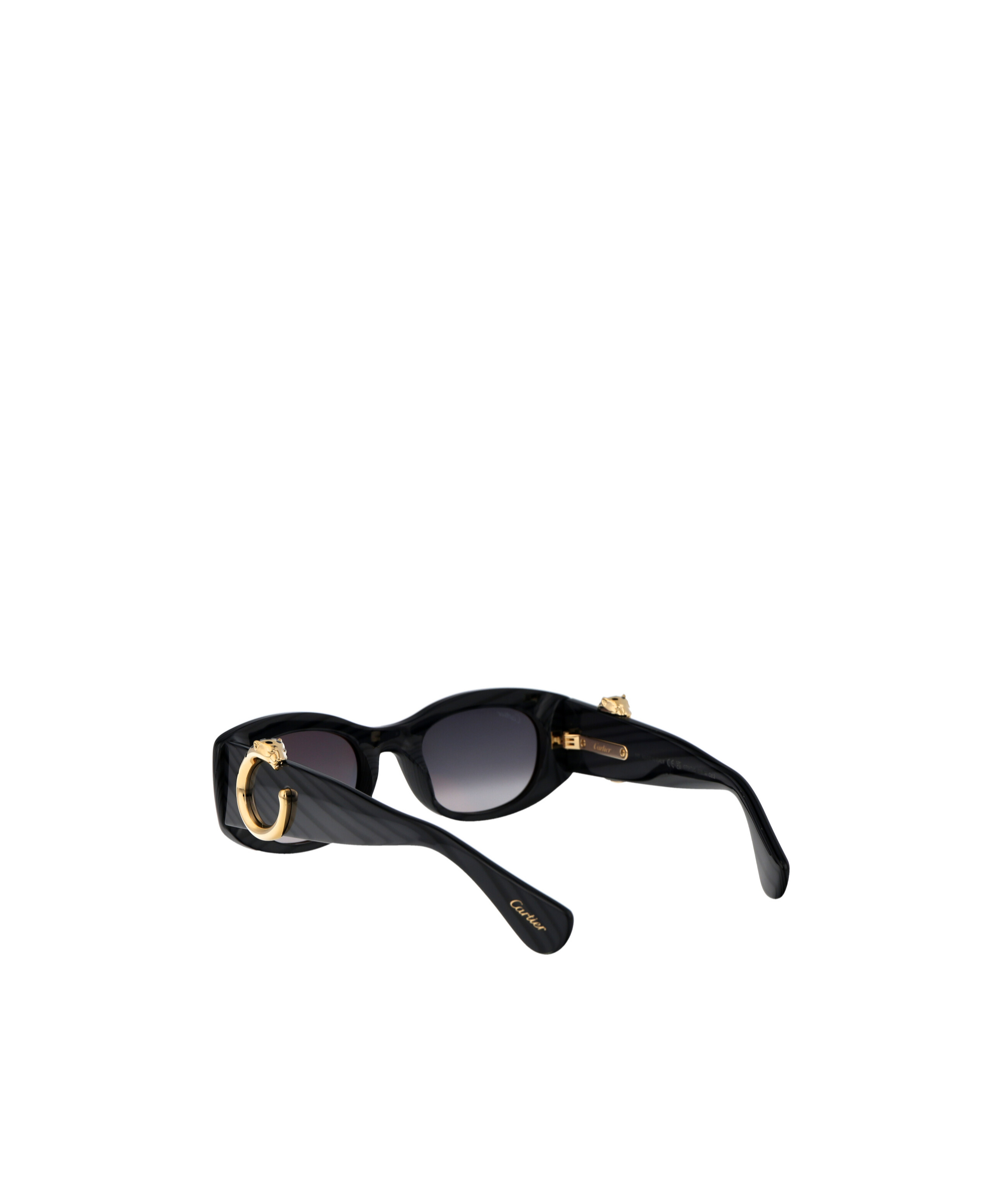 Cartier Women's Grey Acetate Sunglasses In Black