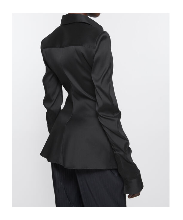 Acne Studios Asymmetrical Button-down Shirt In Black
