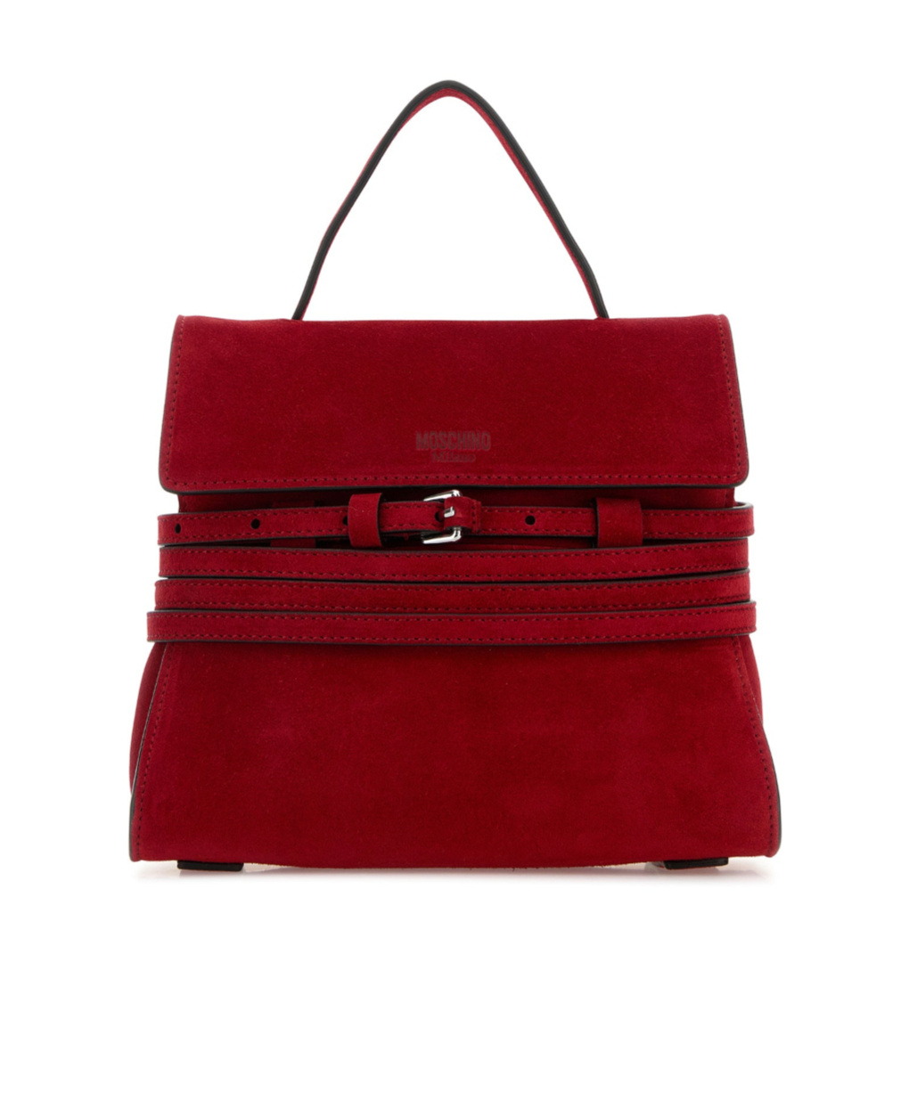 Moschino Small Structured Handbag Featuring Buckle Detail In Red