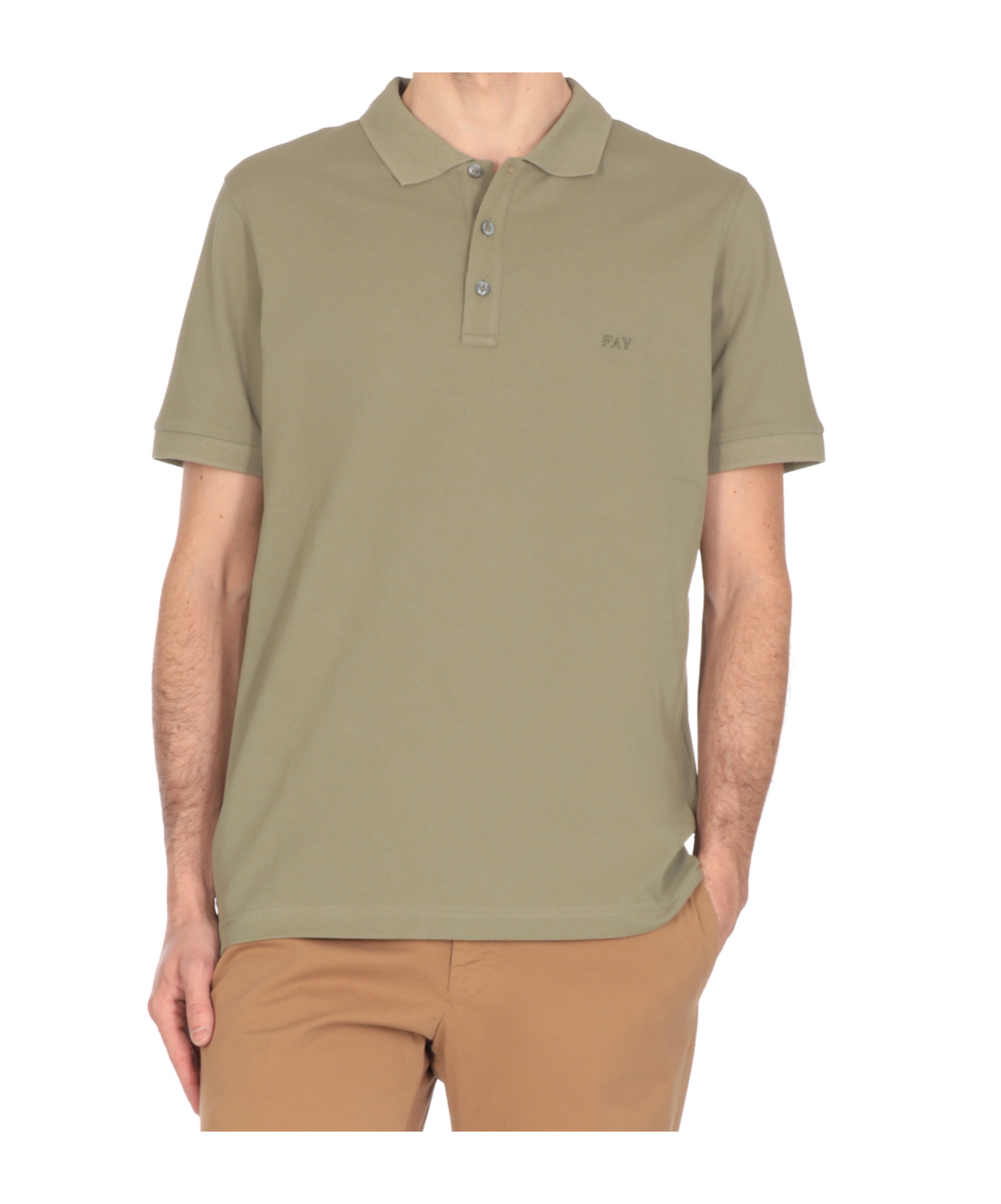Fay Polo T-shirt In Gray