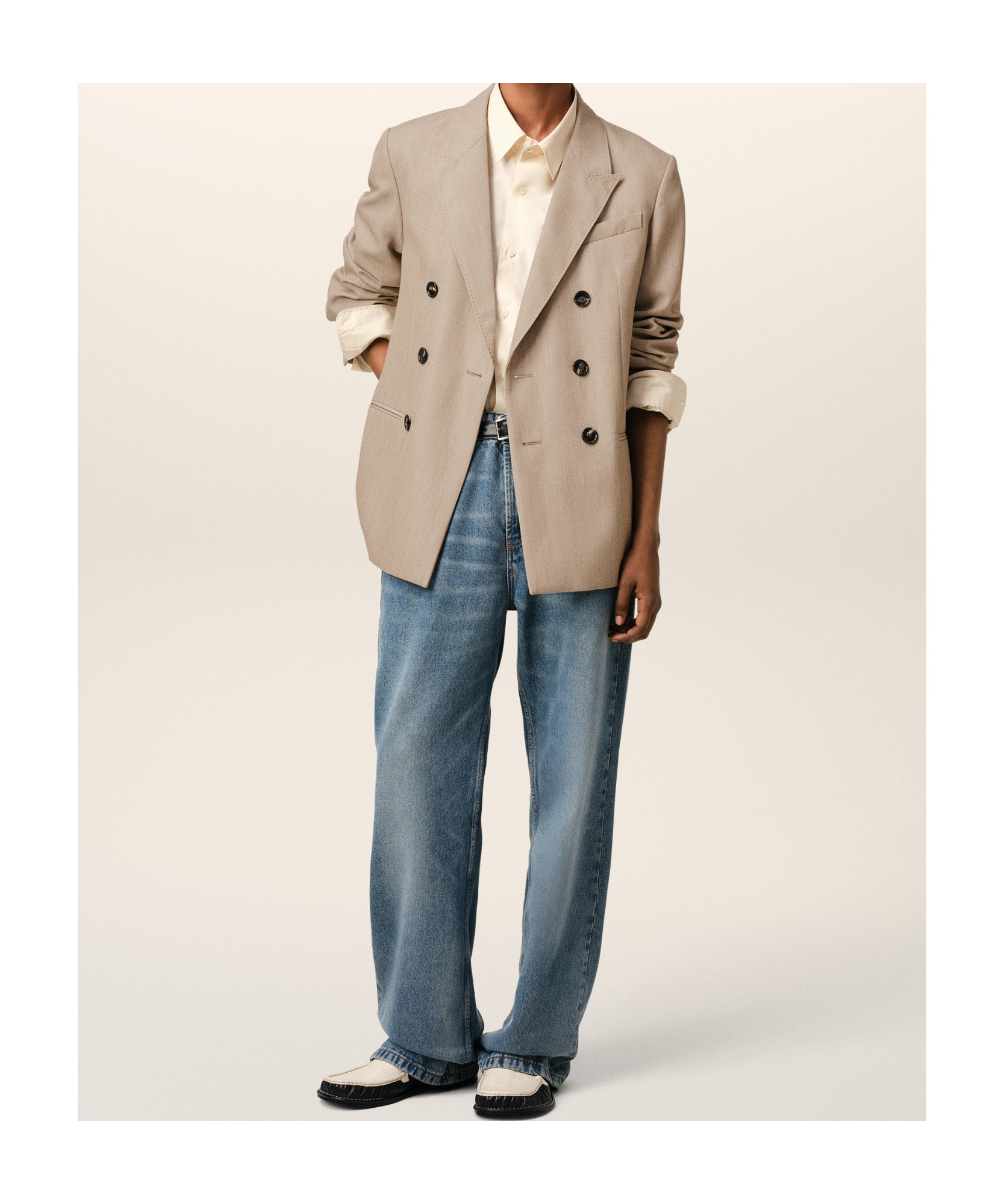 Ami Alexandre Mattiussi Double-breasted Jacket In Nude