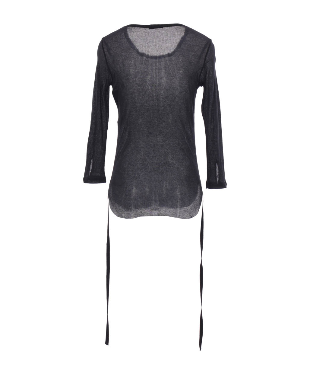 Ann Demeulemeester Trina Drawstring Crewneck T-shirt In Black
