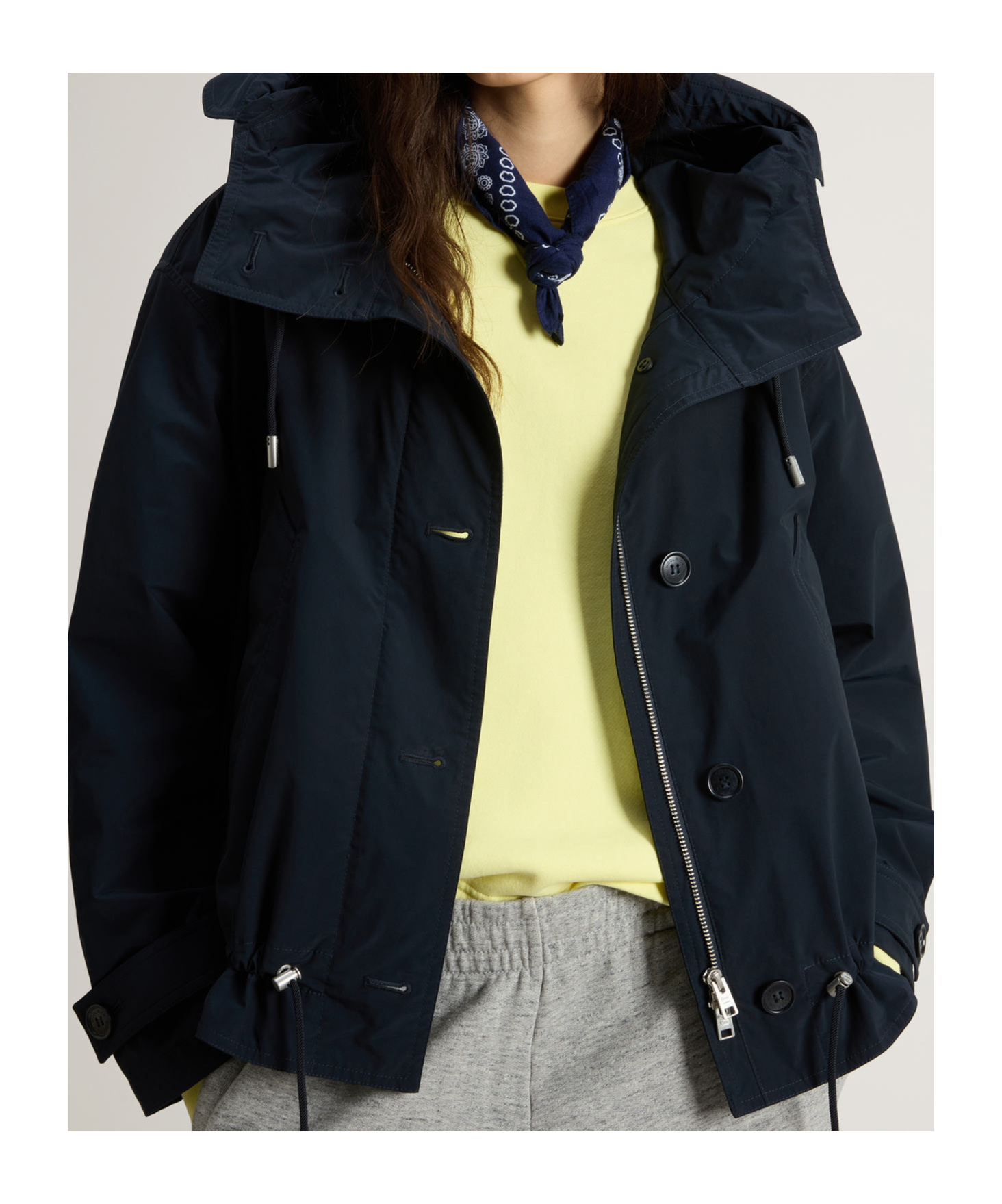 Woolrich Midnight Blue Polyester Jacket In Melton Blue
