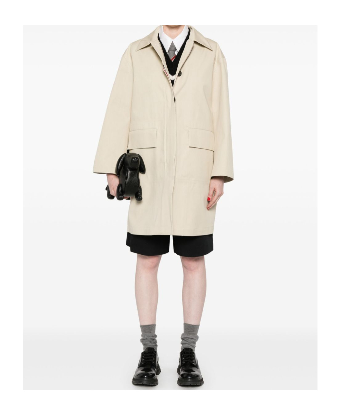 Thom Browne Long-sleeved Windbreaker In Nude