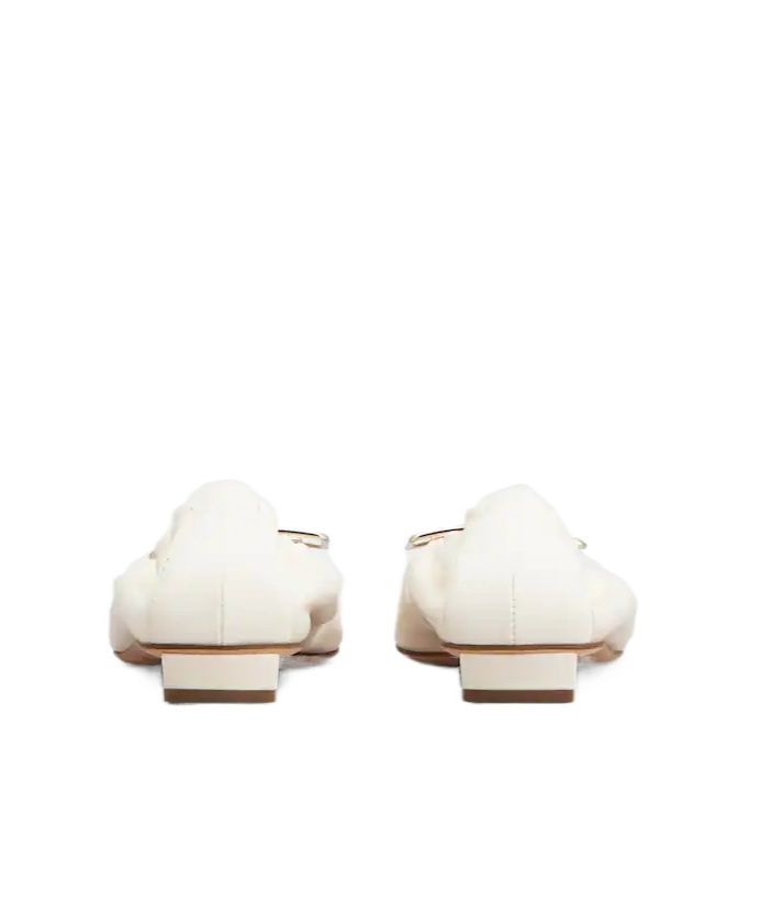 Roger Vivier Belle Vivier Ballet Flats In White