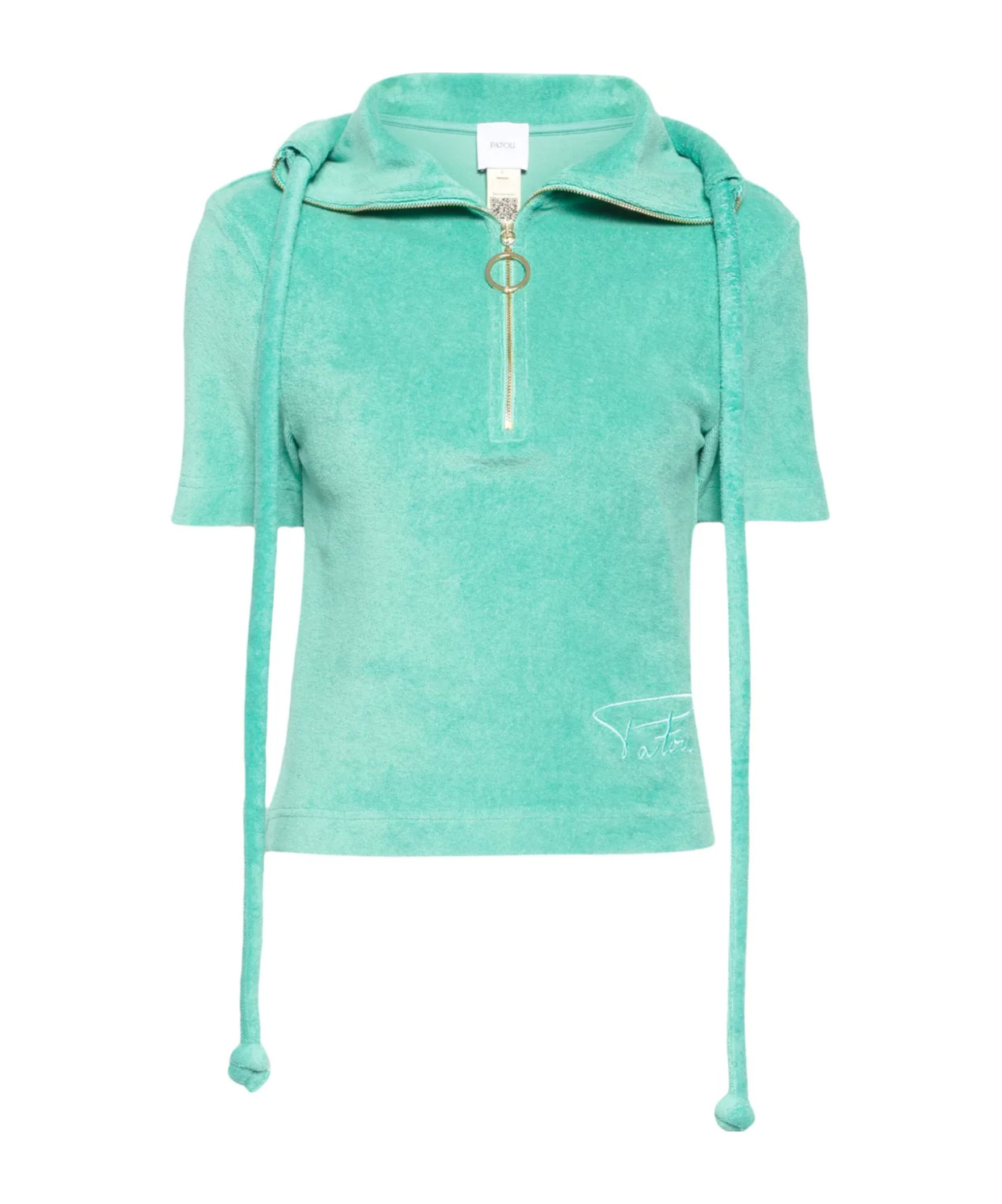 Patou Half-zip Terrycloth Polo Shirt In Green