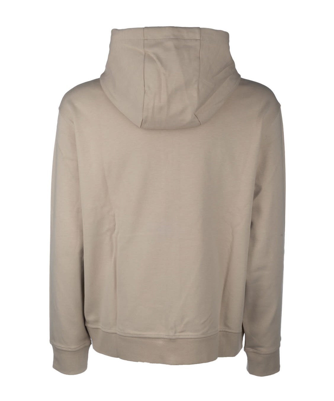 Armani Exchange Embroidered Hooded Sweater With Ribbed Finish In Nude