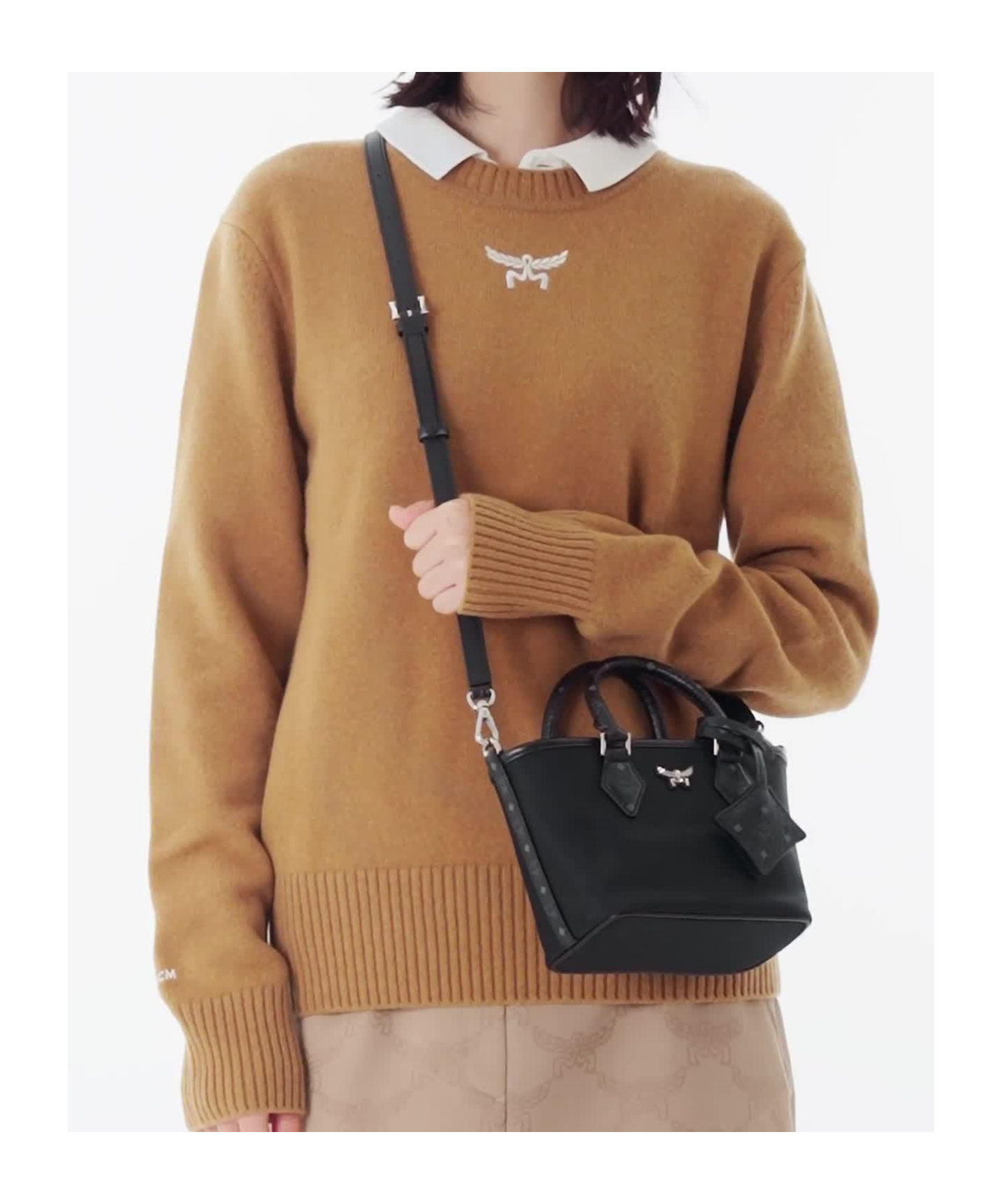 Mcm Black Tote Bags In Black