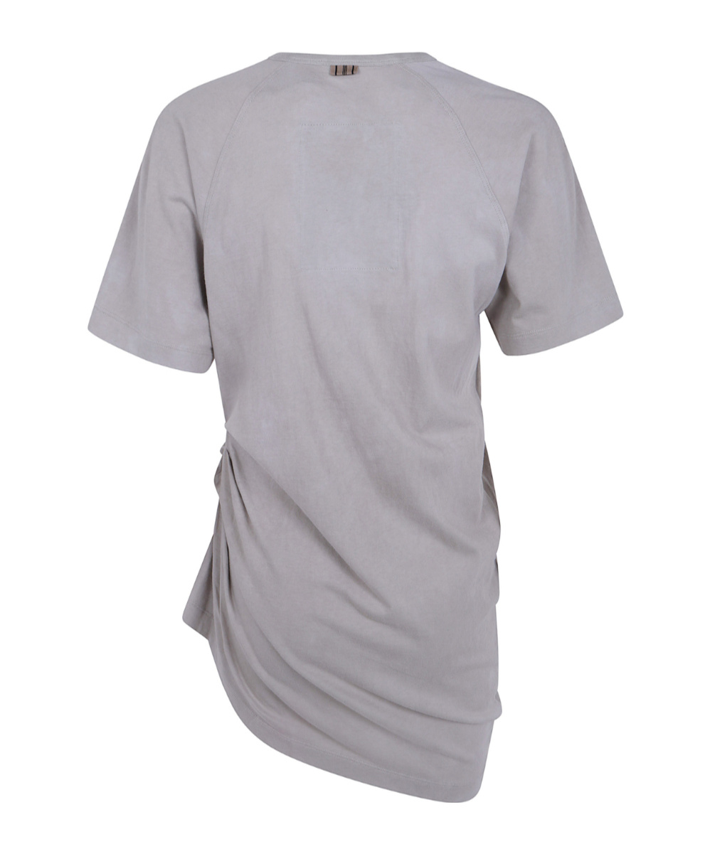 Ziggy Chen Asymmetric Gathered T-shirt In Gray