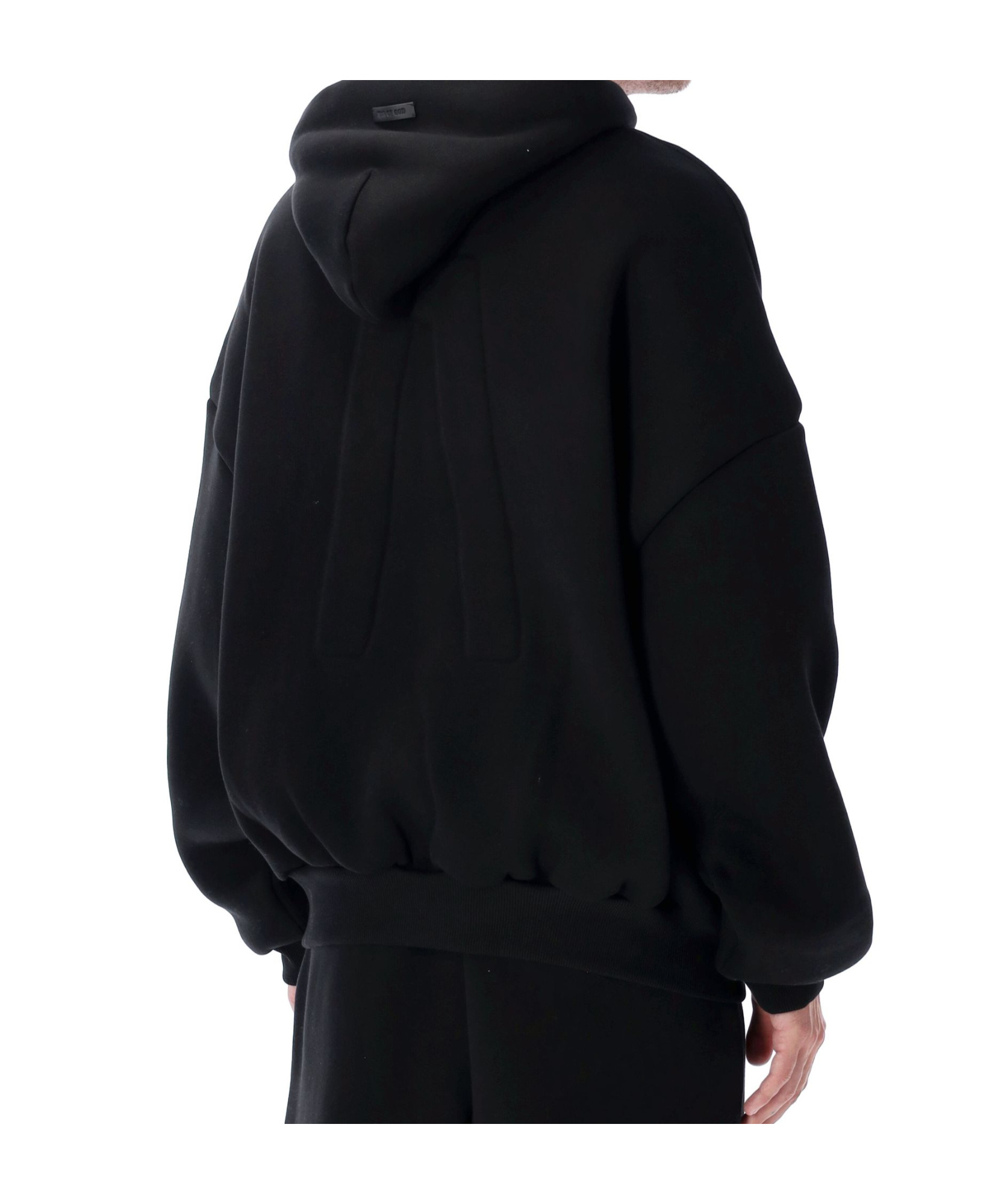 Fear Of God Black Sweatshirt With Hood And Dropped Shoulders In Cotton Blend Man In Black