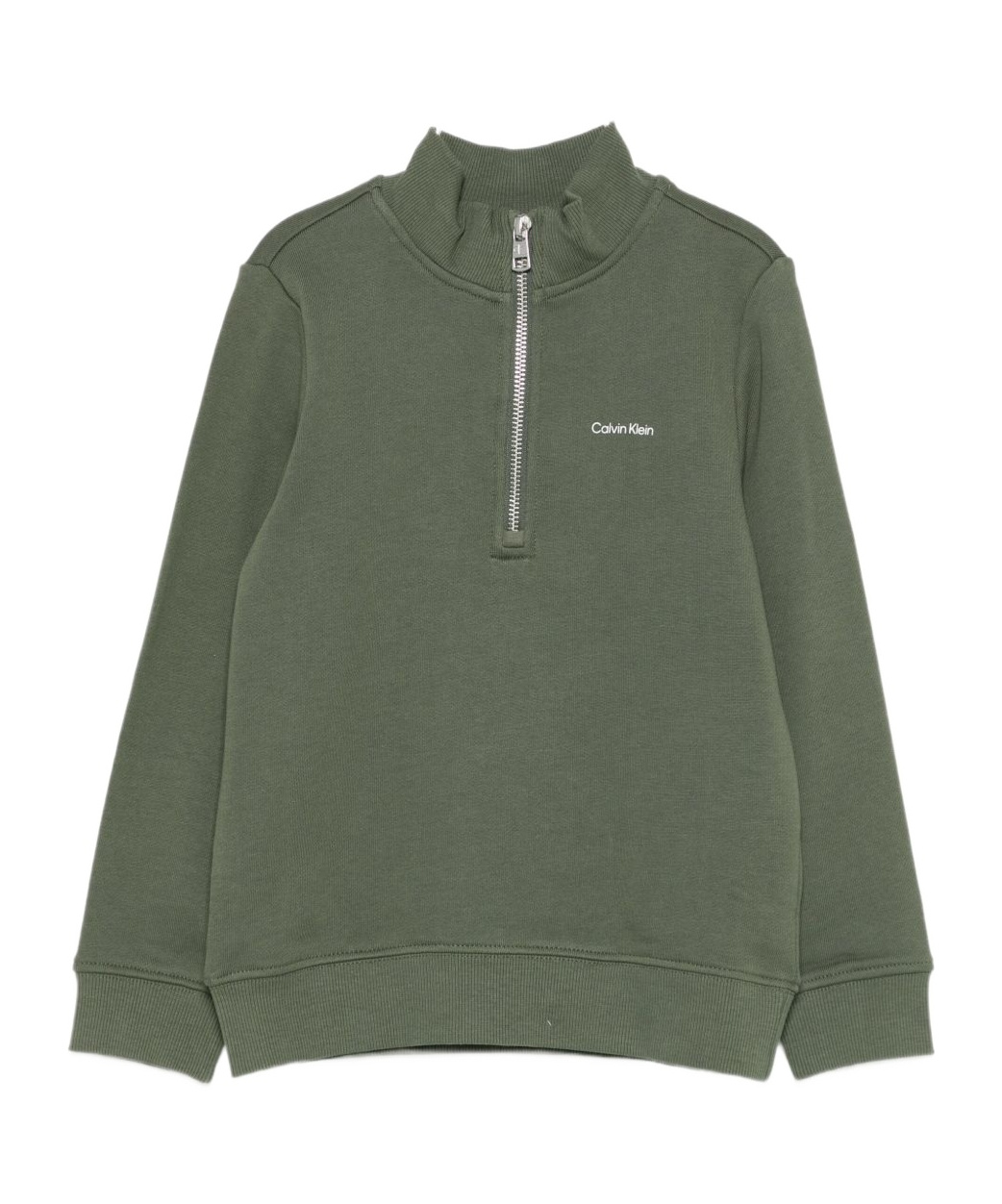 Calvin Klein Jeans Est.1978 Logo Half Zip Sweatshirt In Green