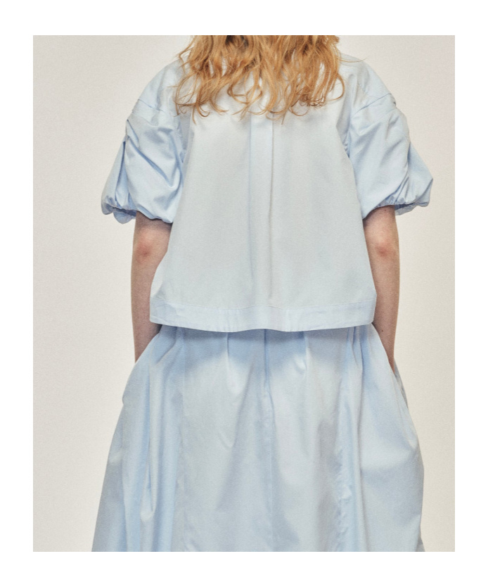 Simone Rocha Puffed-sleeve Pocket Shirt In Blue