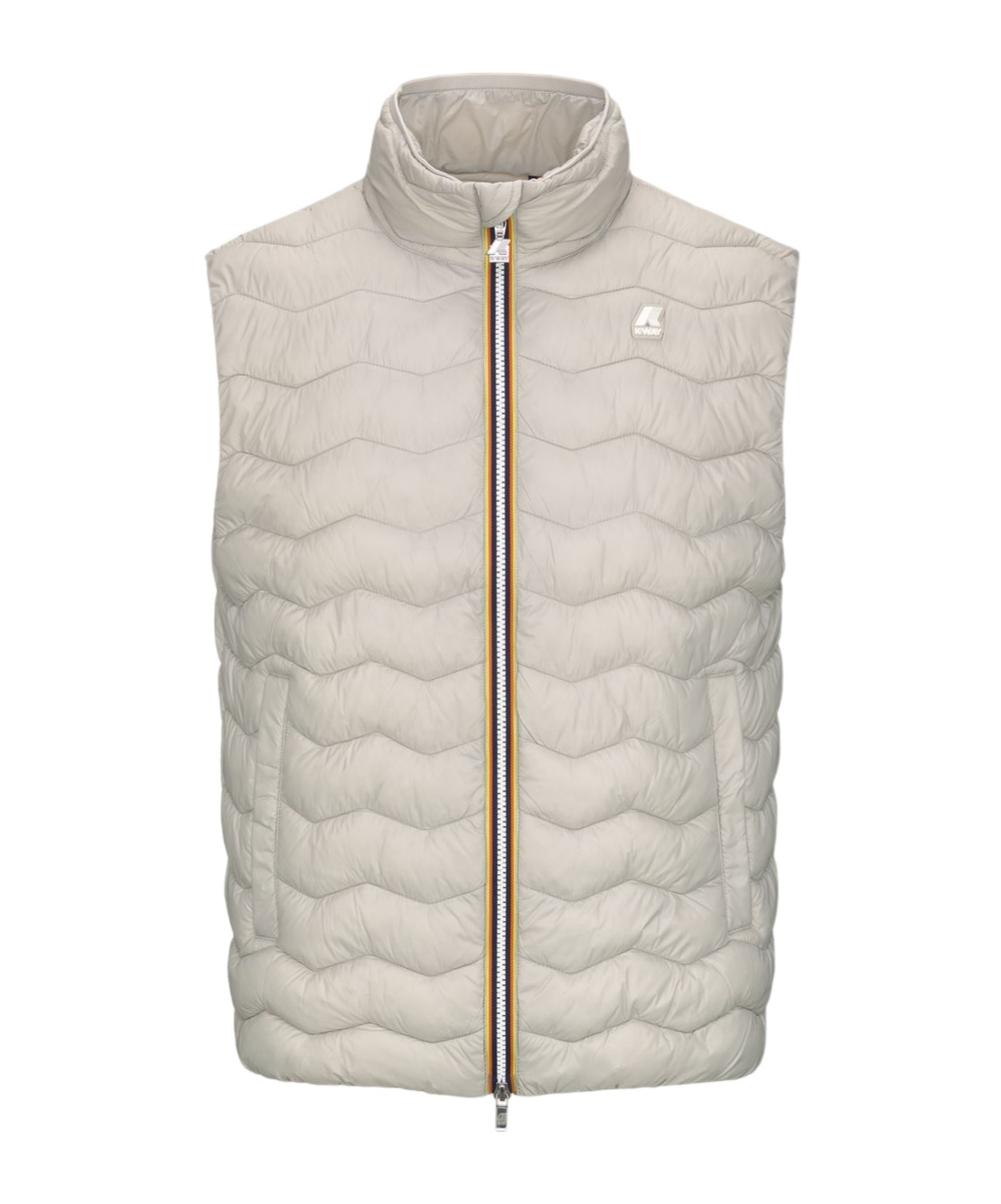 K-way Valen Quilted Zipped Gilet In Nude