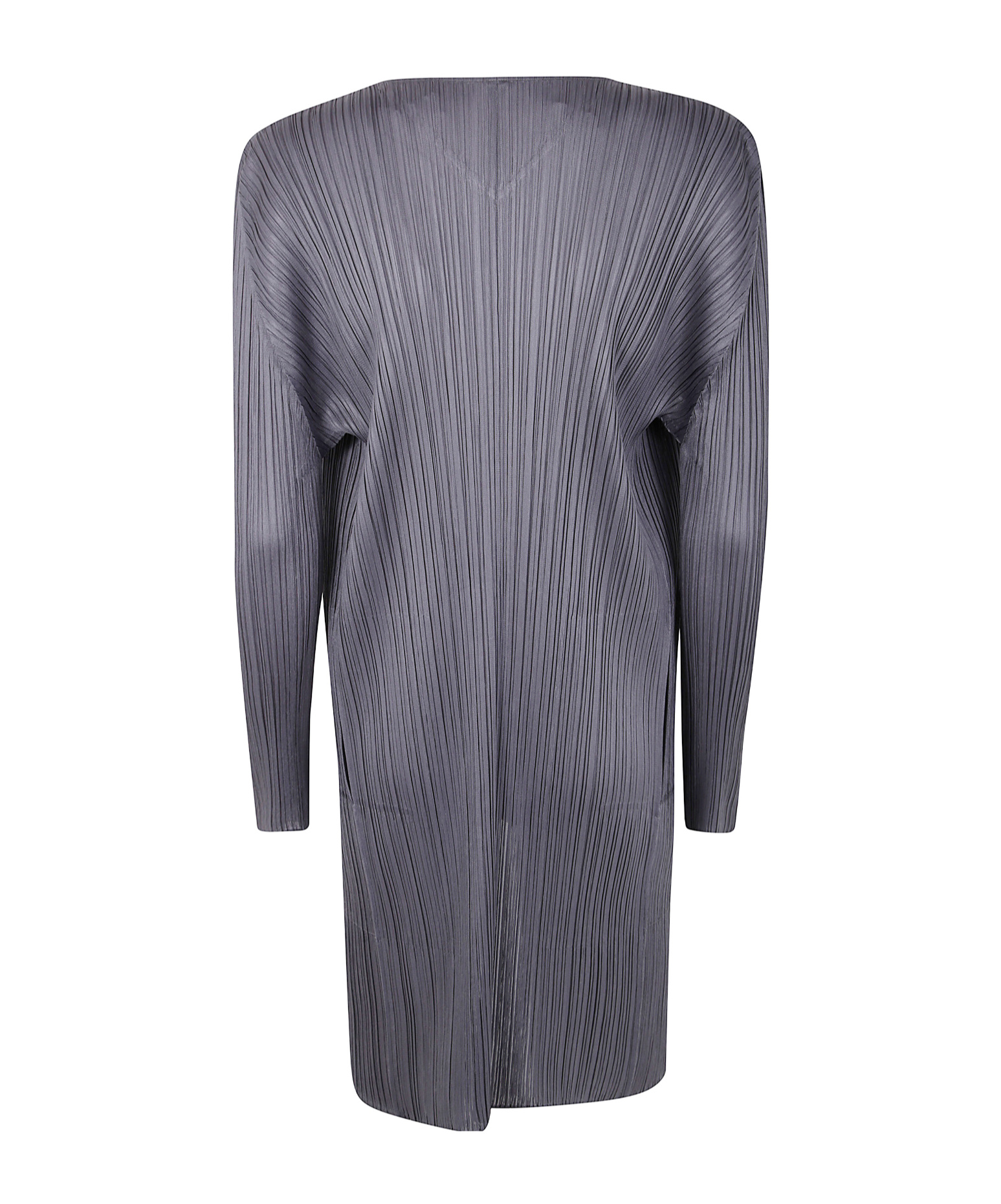 Issey Miyake Pleated Cardi-coat In Gray