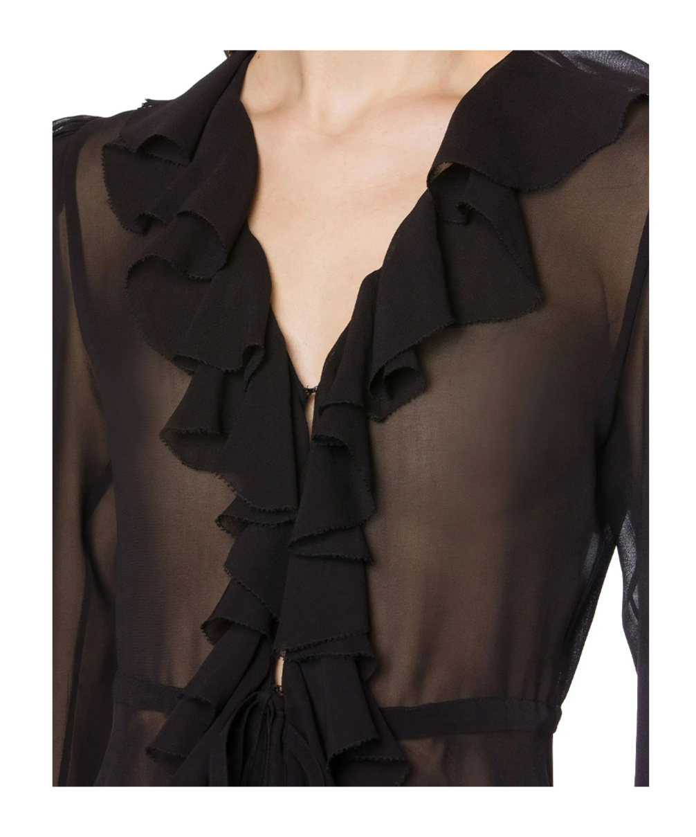 Philosophy Di Lorenzo Serafini Ruffled Georgette Shirt In Gray