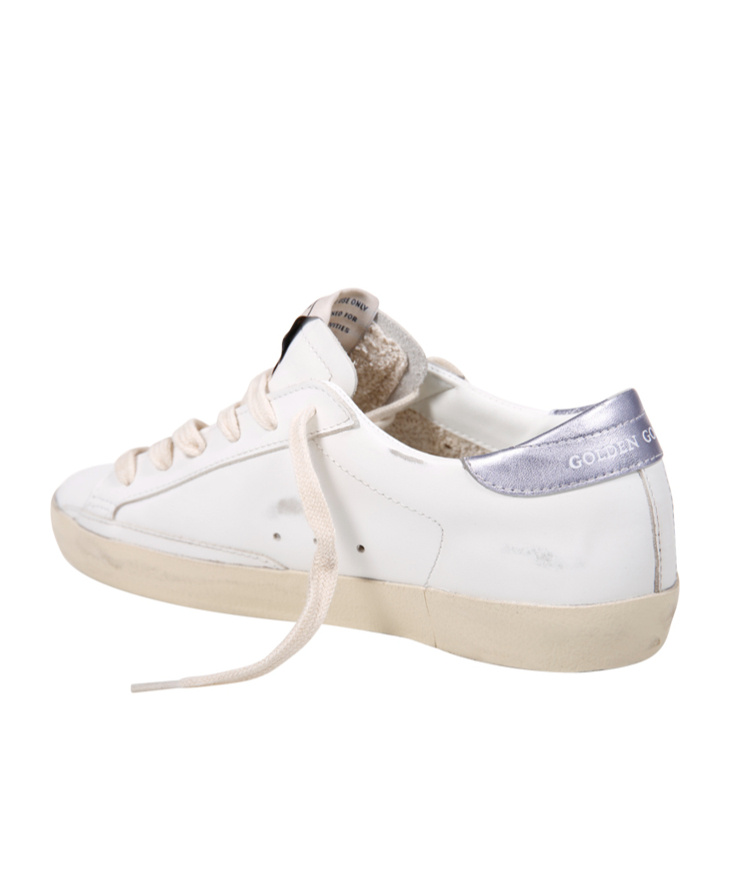 Golden Goose Super Star Leather Upper And Toe Glitter Star Laminated Heel