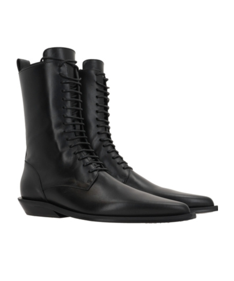 Ann Demeulemeester Pointed Lace-up Boots In Black