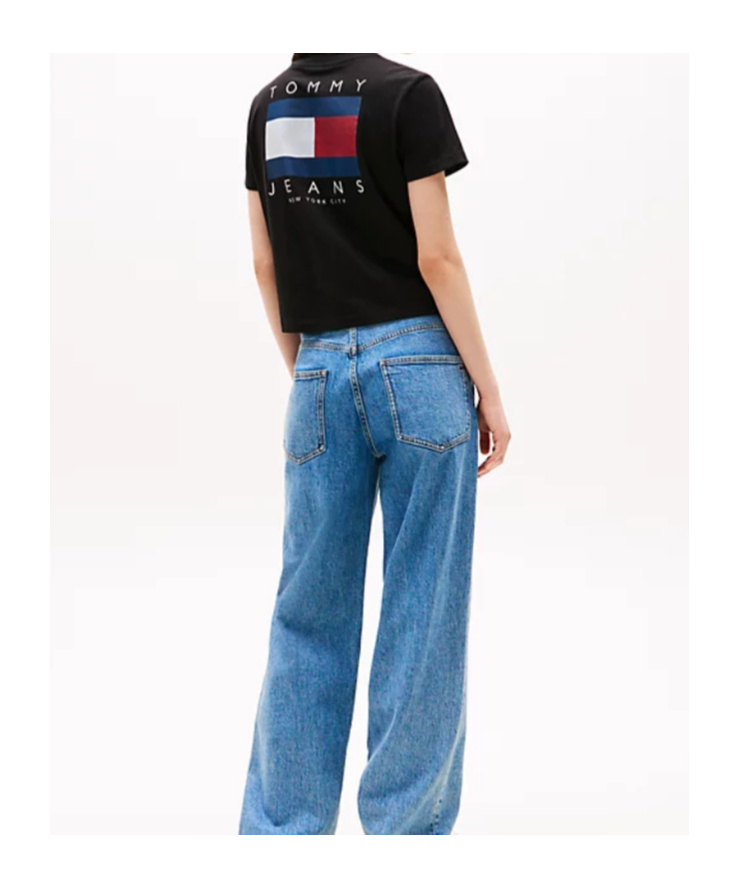 Tommy Hilfiger Back Flag Logo T-shirt In Black