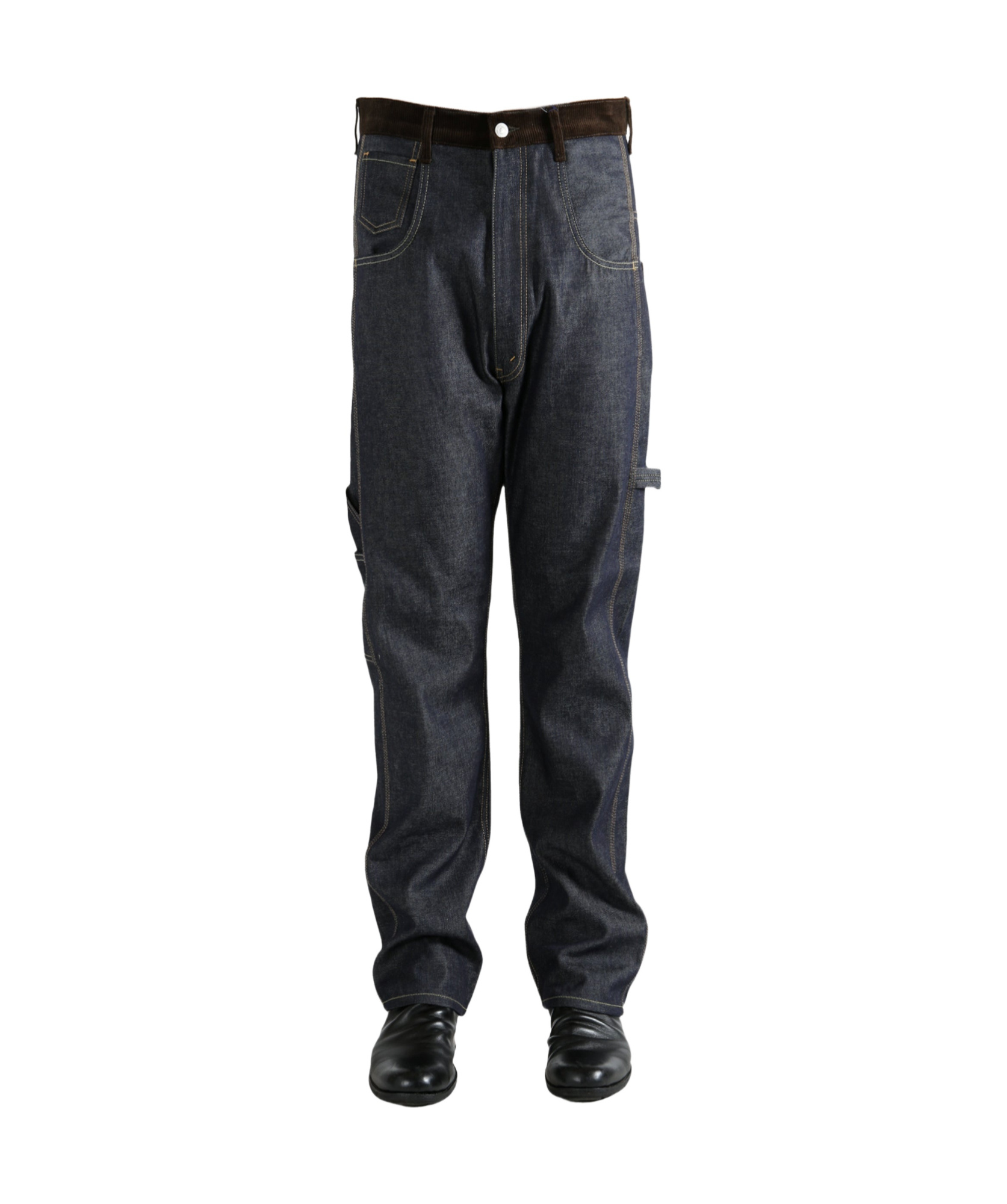 Junya Watanabe Denim Trousers With Belt Loops In Black