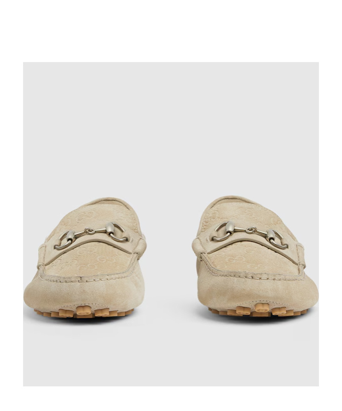Gucci Men`s Driver Moccasin With Clamp In Nude