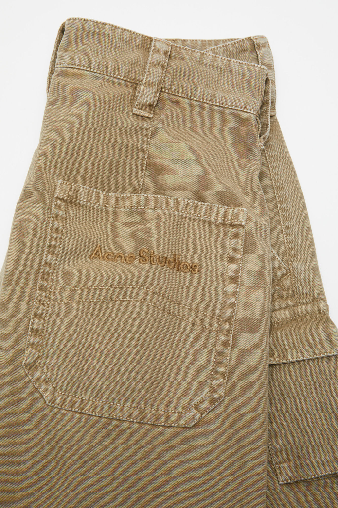 Acne Studios Strap-detail Cargo Trousers In Green