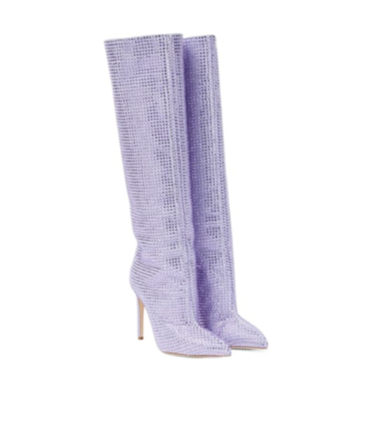 Paris Texas Holly Embellished Knee-high Boots In Purple