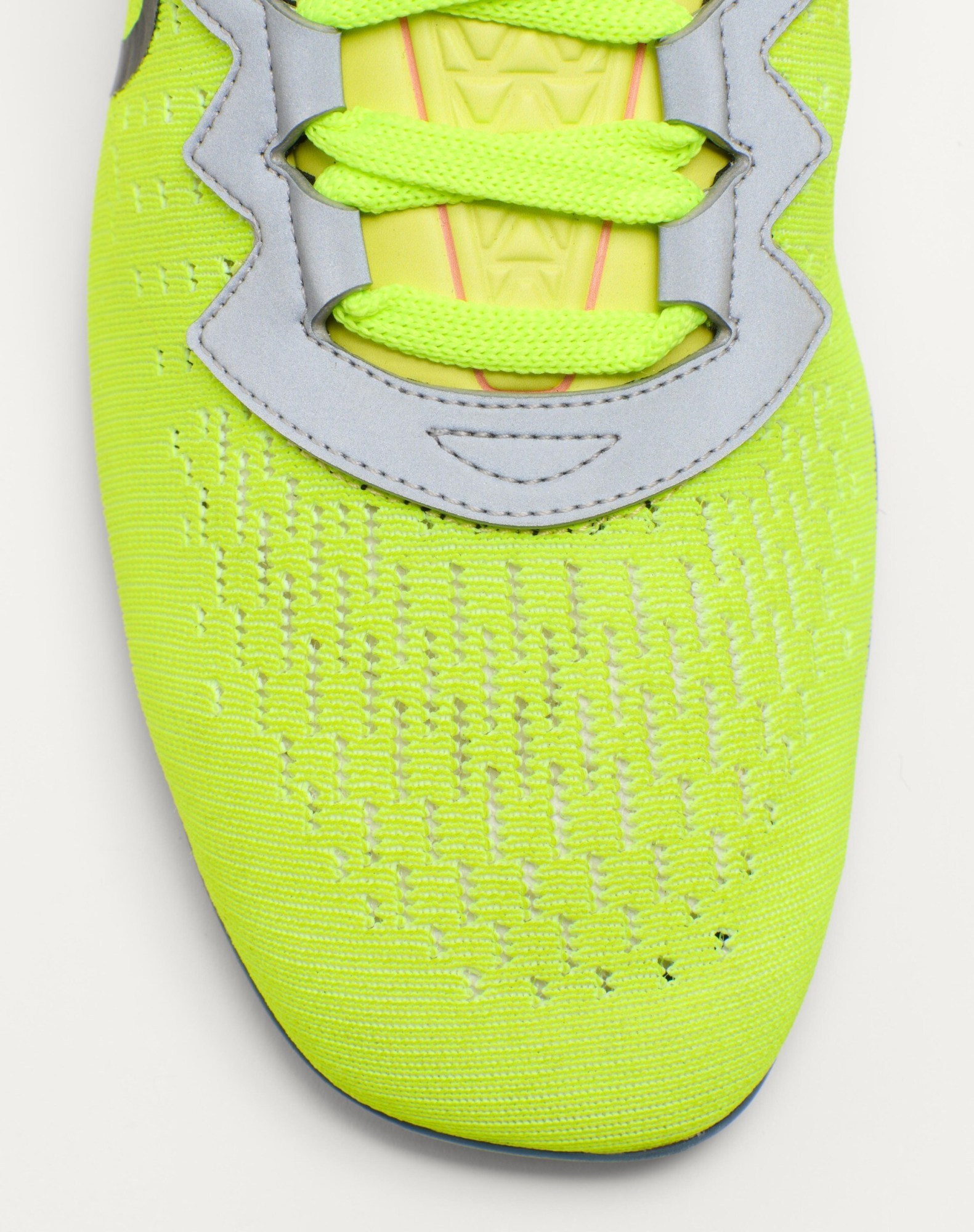 Valentino Lime Green And Fluorescent Orange Sporty Sneakers In Cotton And Pu Bold Design In Yellow