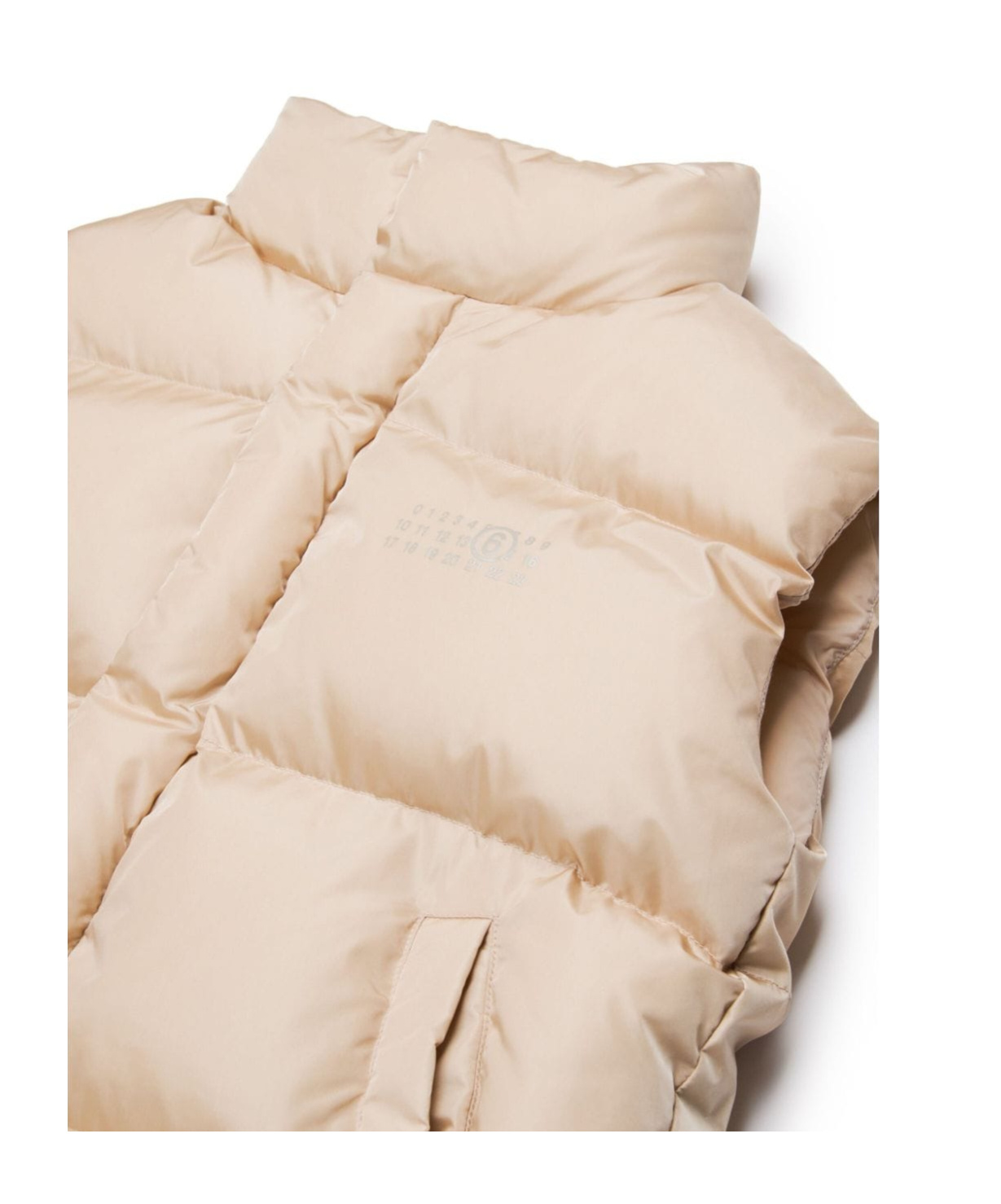 Mm6 Maison Margiela Mock-neck Padded Vest In Nude