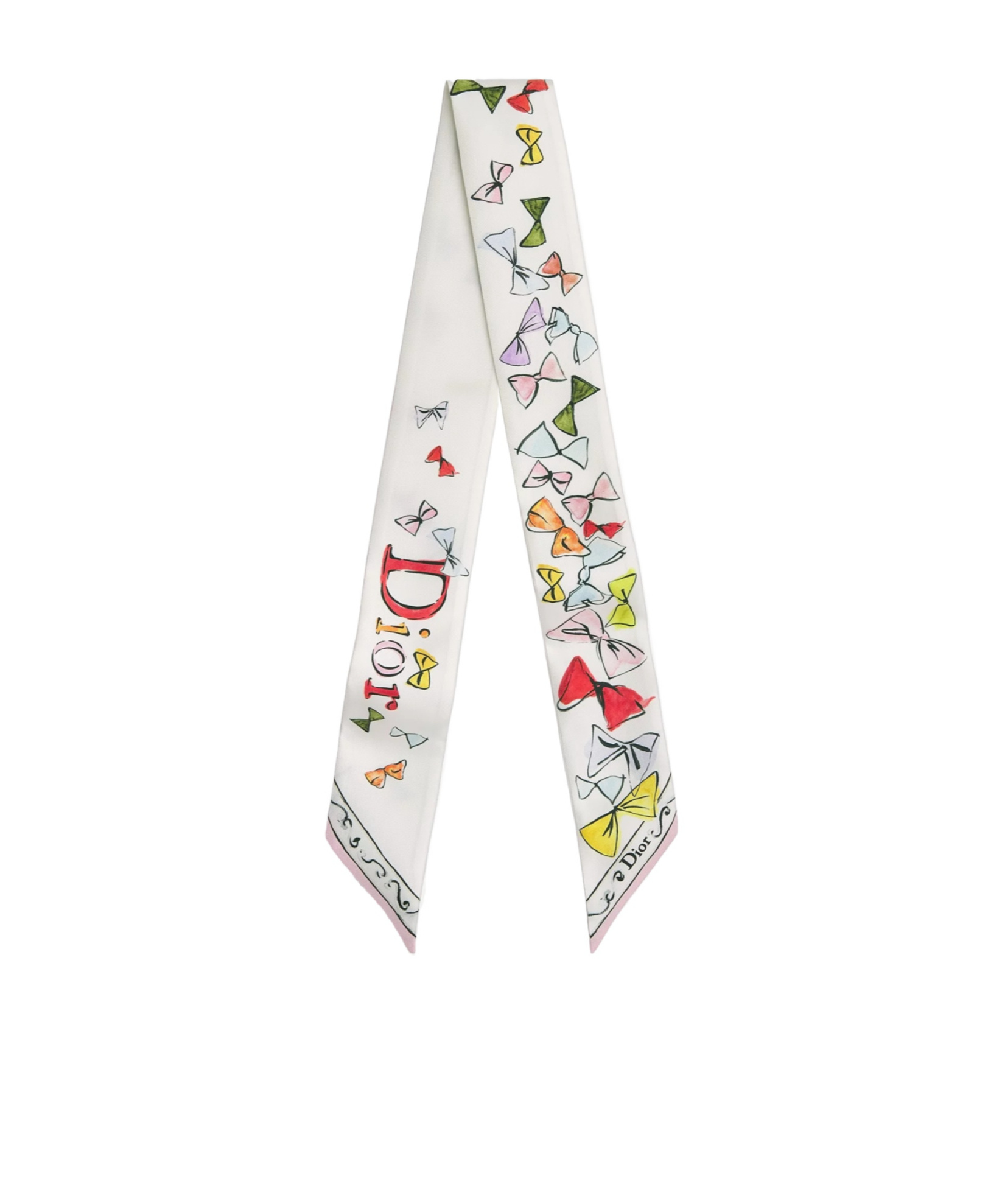 Dior Iviera  Bows Mitzah Scarf In White