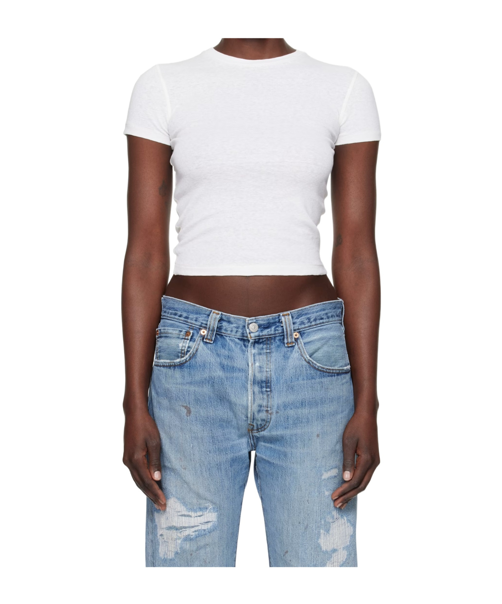 Re/done X Hanes Short-sleeved T-shirt In White