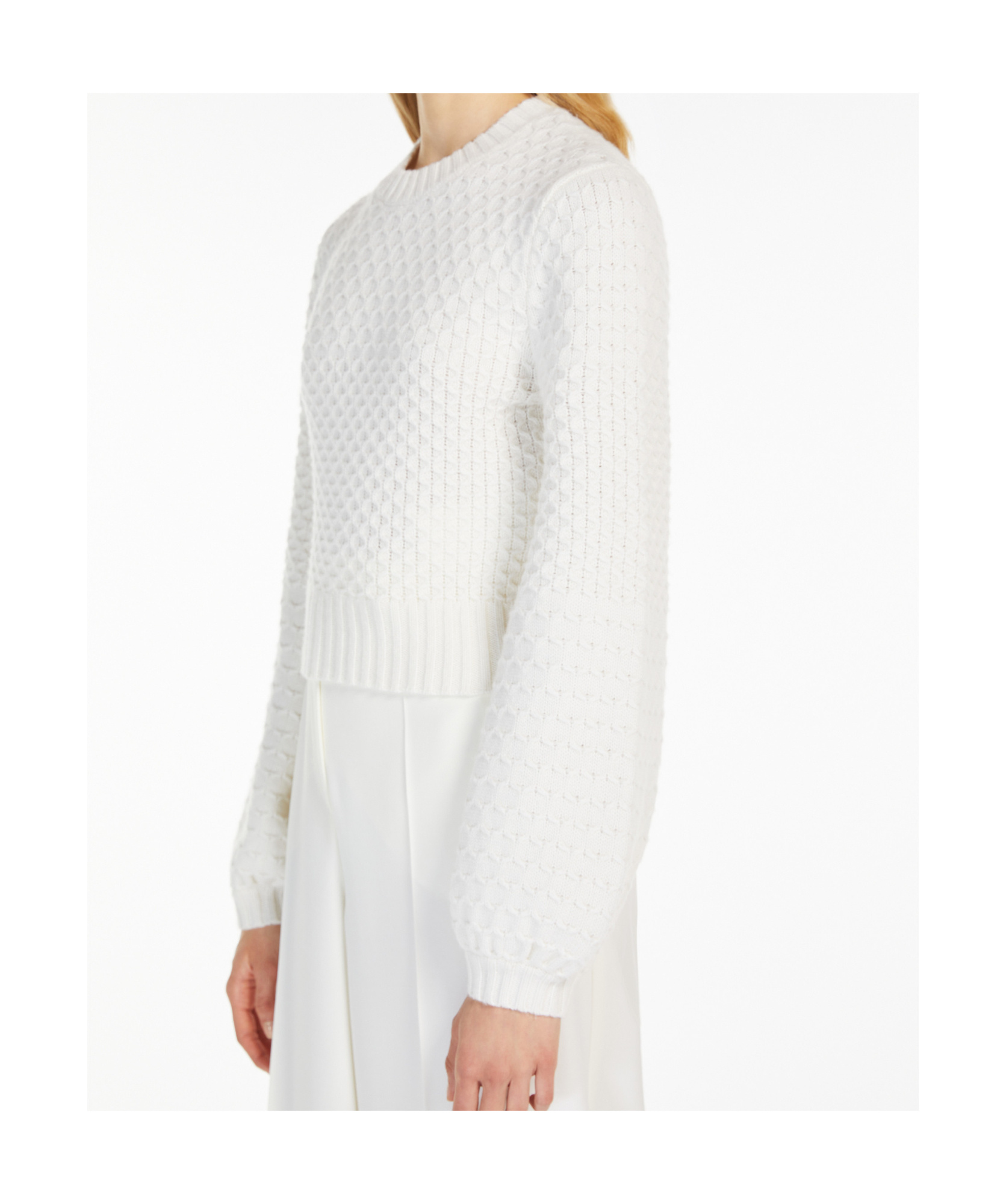 Max Mara Wool Cashmere Sweater In White