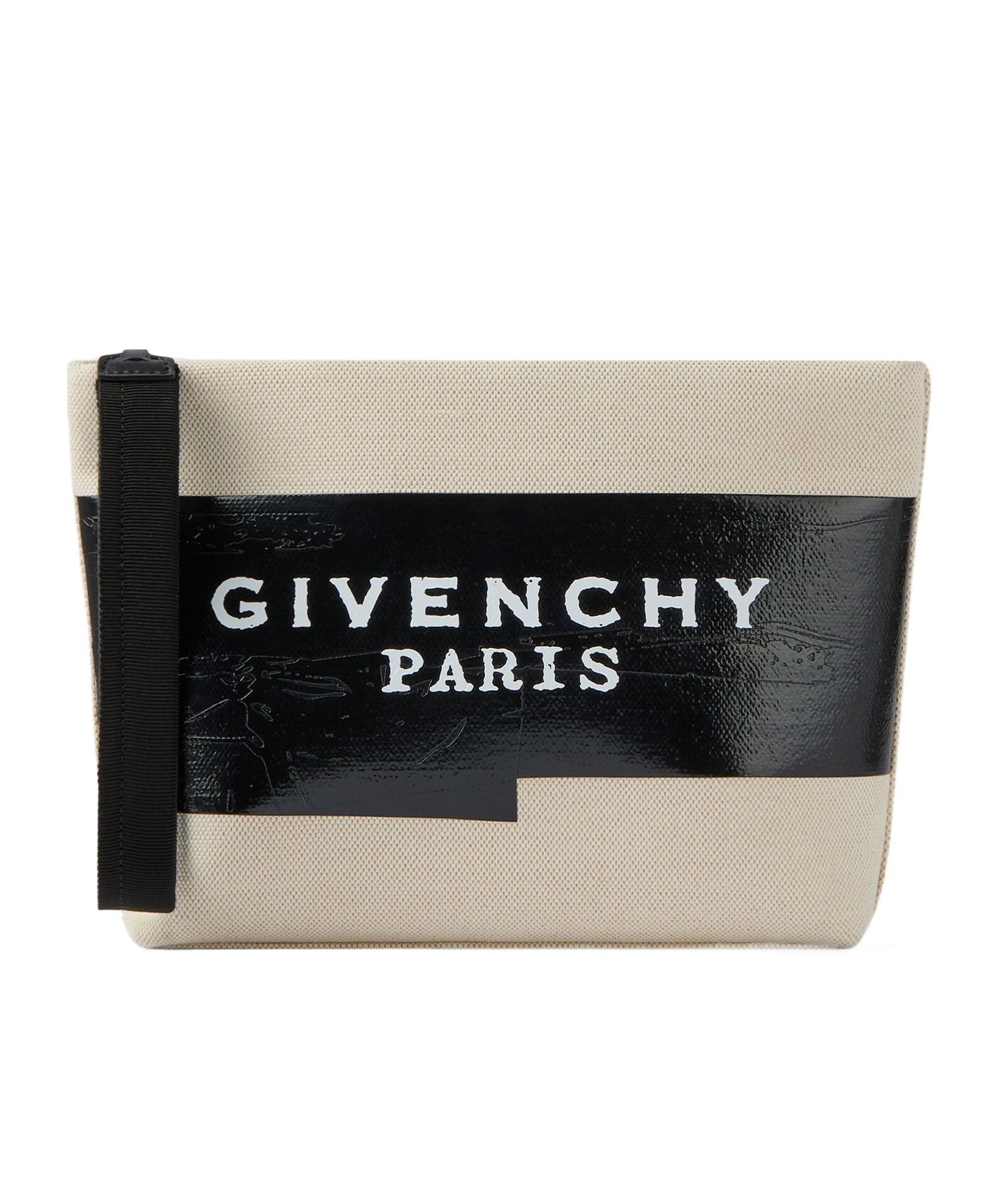 Givenchy Tape Pouch In Canvas In Multi
