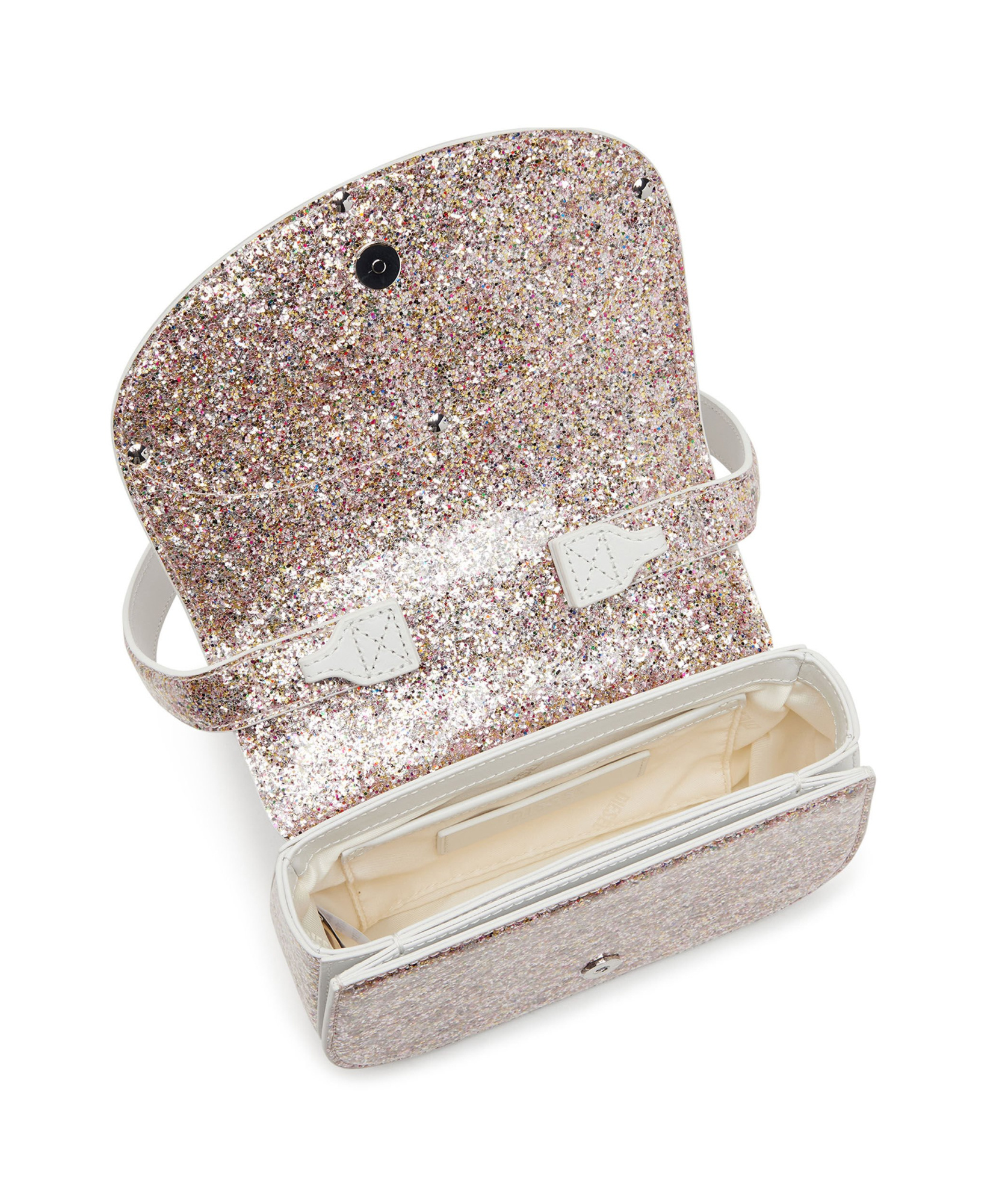 Diesel Glitter Top Handle Shoulder Bag In Nude