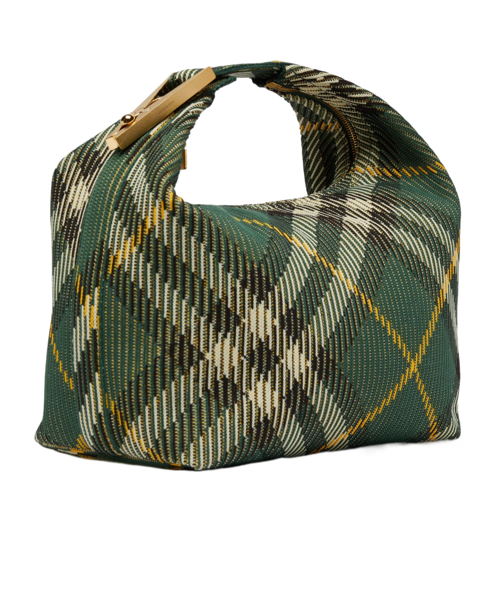 Shop Burberry Check Duffle Bag In Green