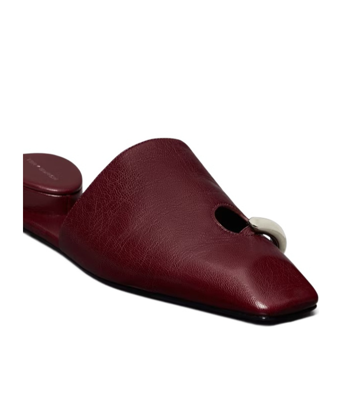 Tory Burch Pierced Mule In Burgundy