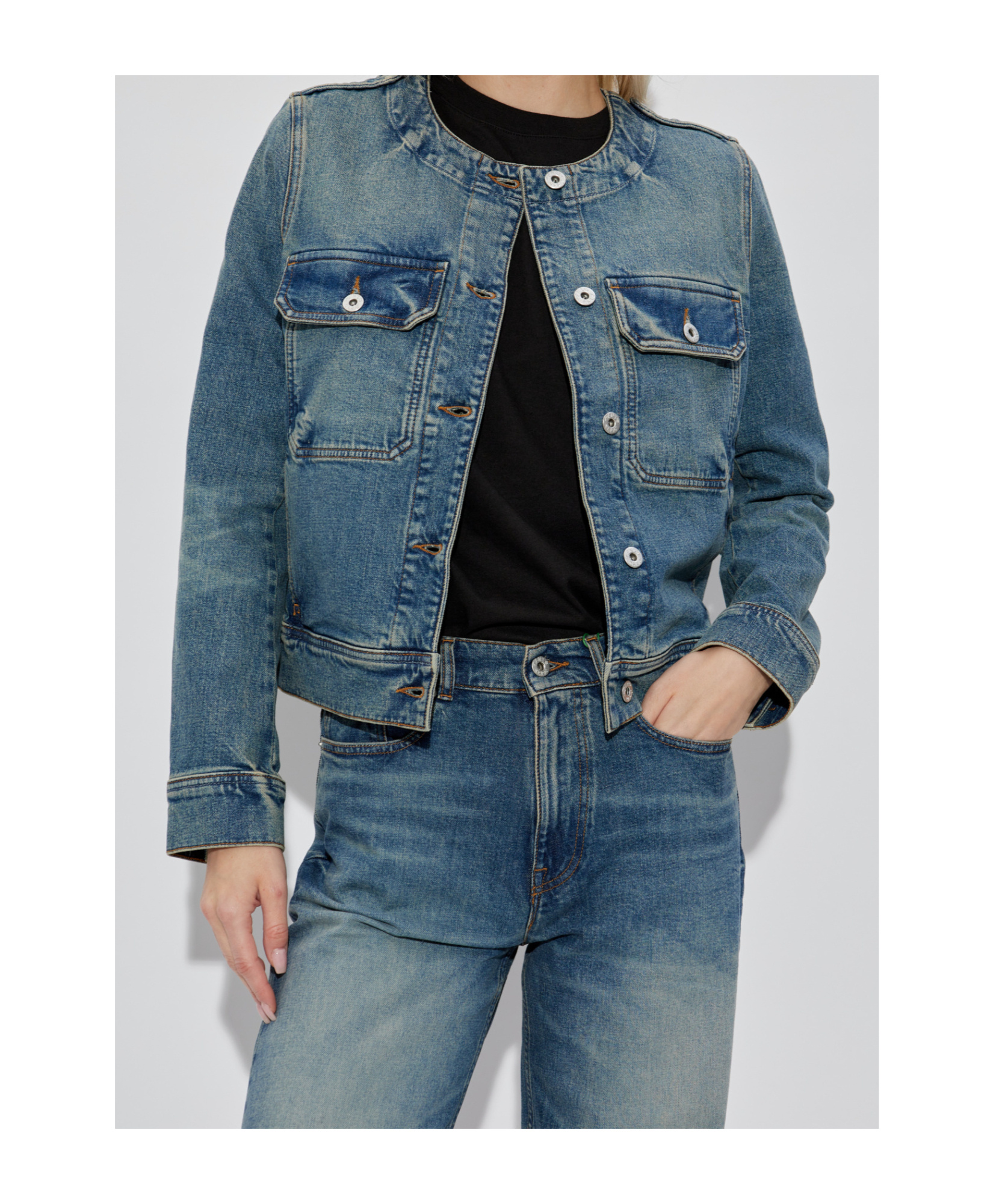 Kenzo Jacket In Stretch Japanese Denim In Blue