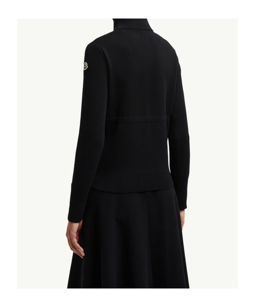 Moncler Padded Wool Zip-up Cardigan In Blue