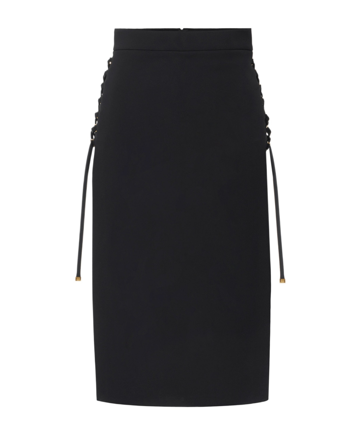 Elisabetta Franchi Skirt With Criss-cross Laces In Black