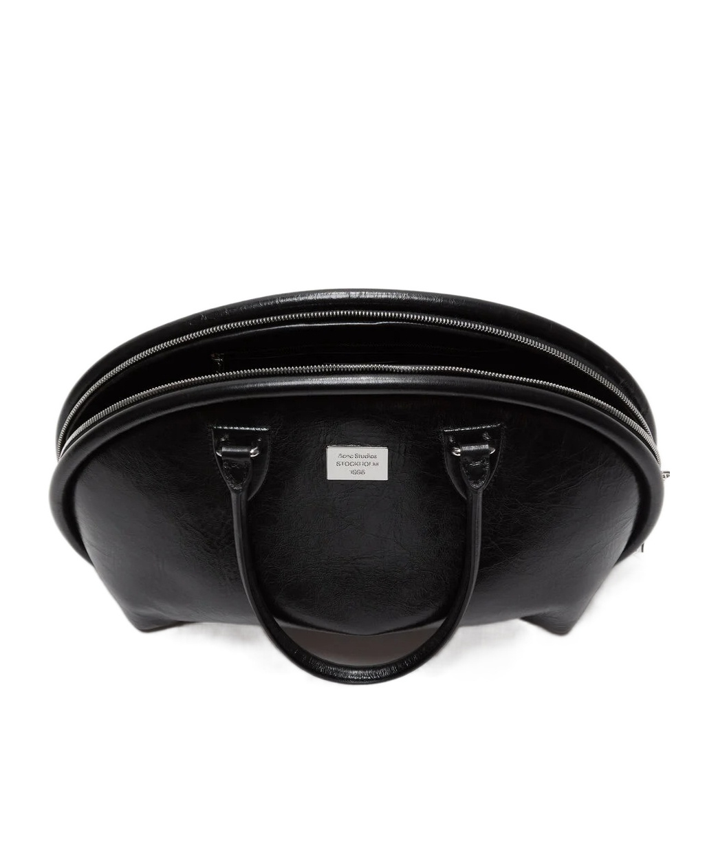 Acne Studios Small Bowlina Leather Shoulder Bag In Black