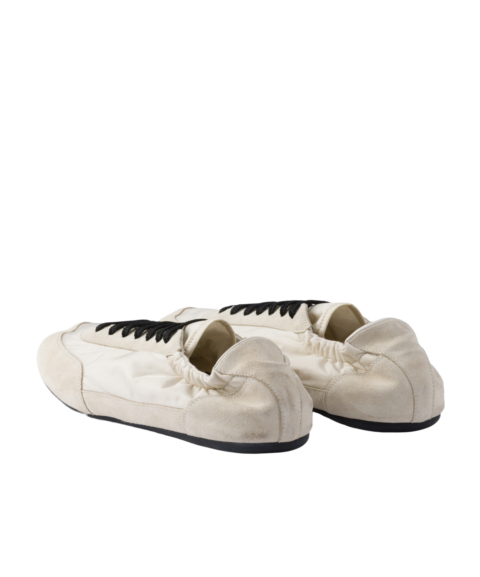 Prada Collapse Lace-up Sneakers In Nude