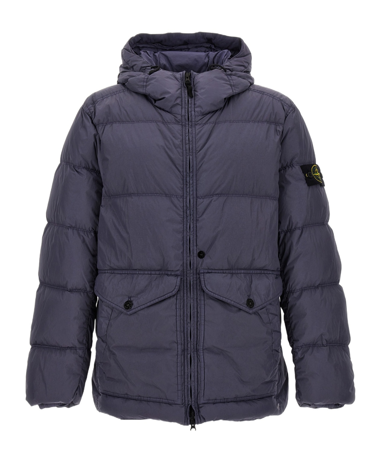 Stone Island Compass-patch Padded Puffer Jacket In Blue