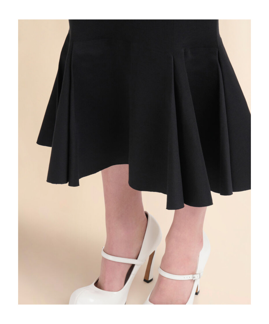 Marni Peach Jersey Skirt With Mermaid Hem In Black