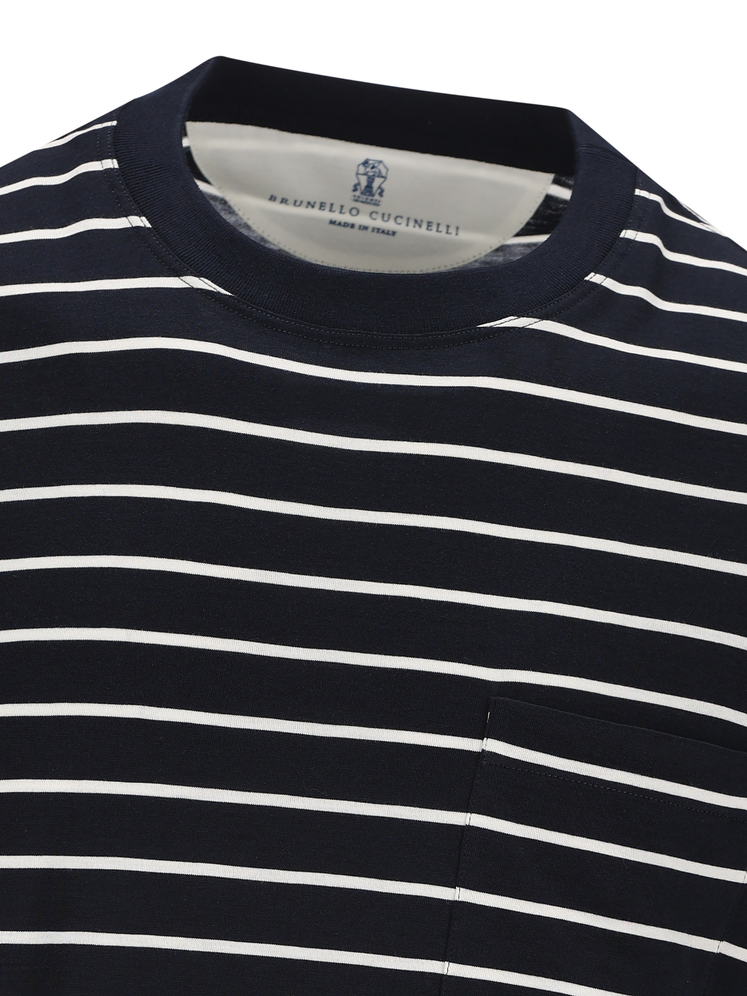 Brunello Cucinelli Silk-cotton Stripe T-shirt In Black