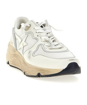 Golden Goose Mesh Panel Sneakers Star Emblem In White