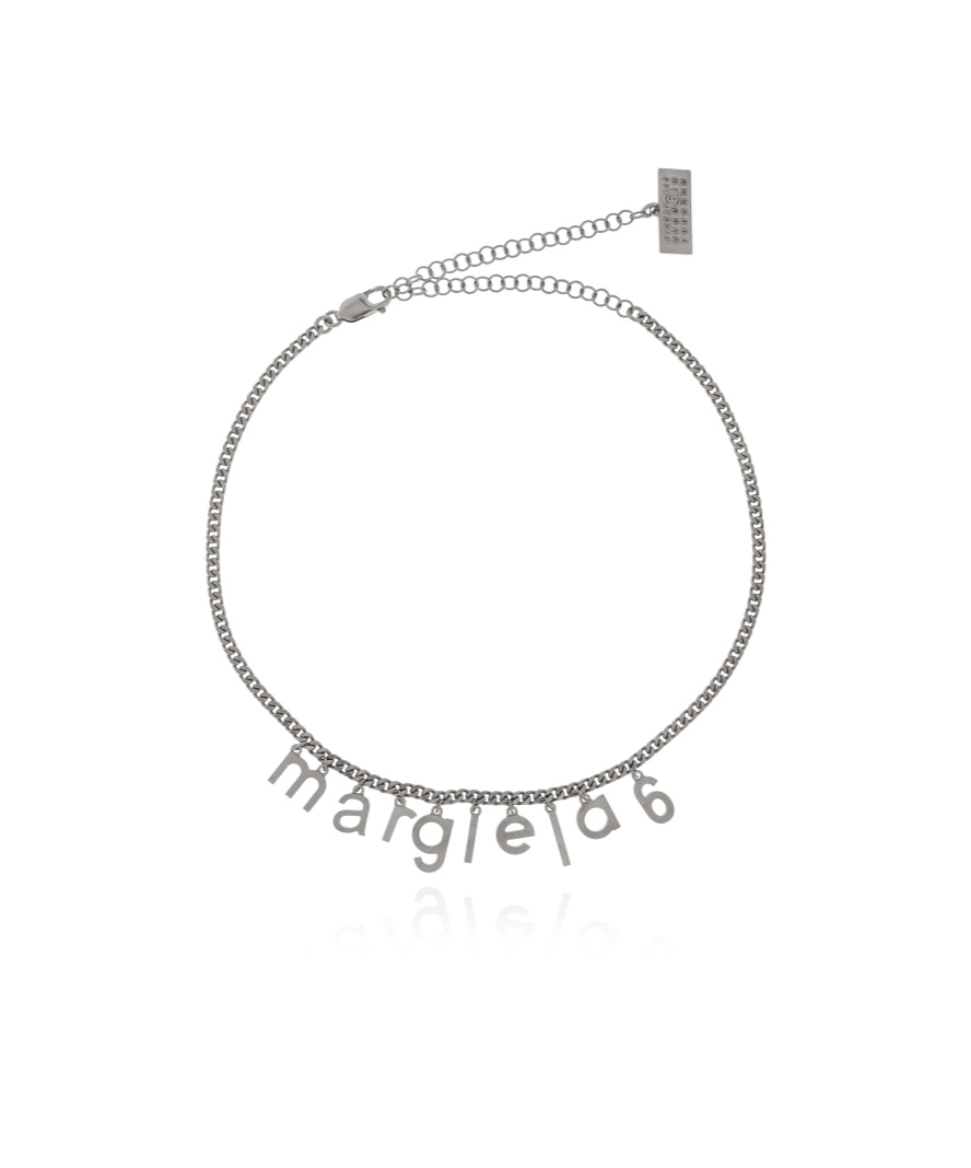 Mm6 Maison Margiela Pendant Logo Necklace In Gray