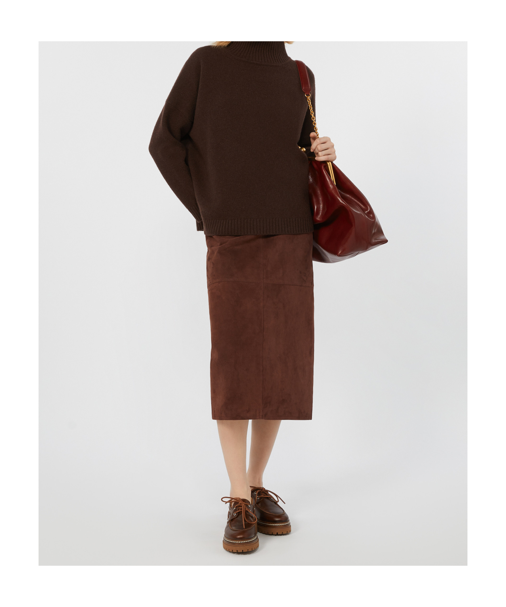 Weekend Max Mara Slit Skirt In Brown