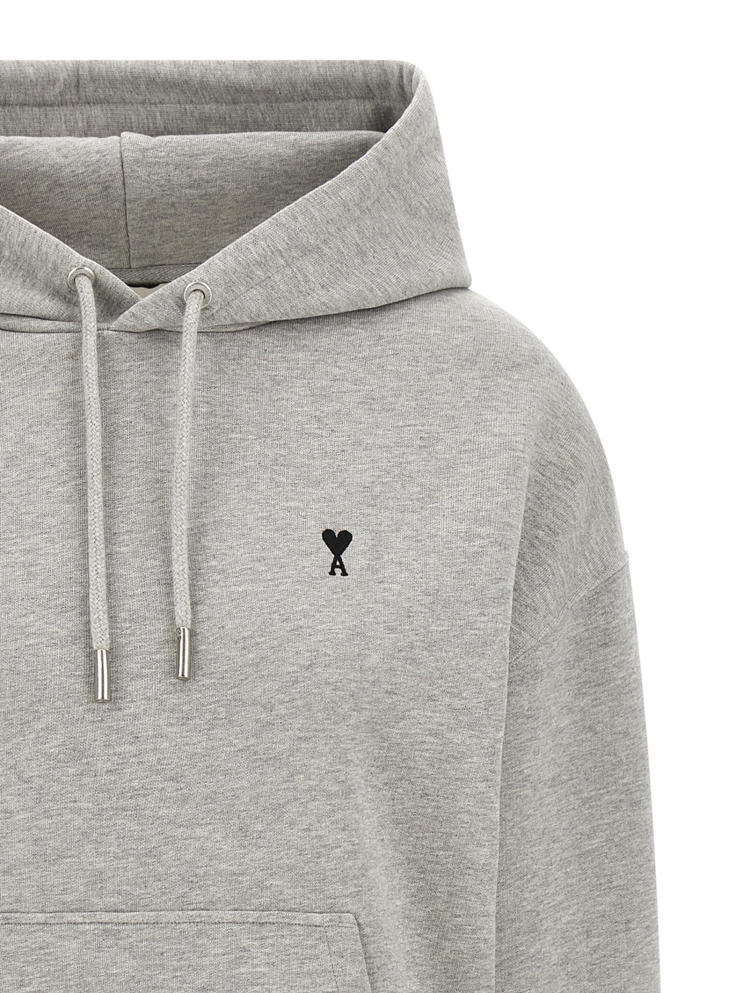 Ami Alexandre Mattiussi Ami Paris De Coeur Hoodie In Gray