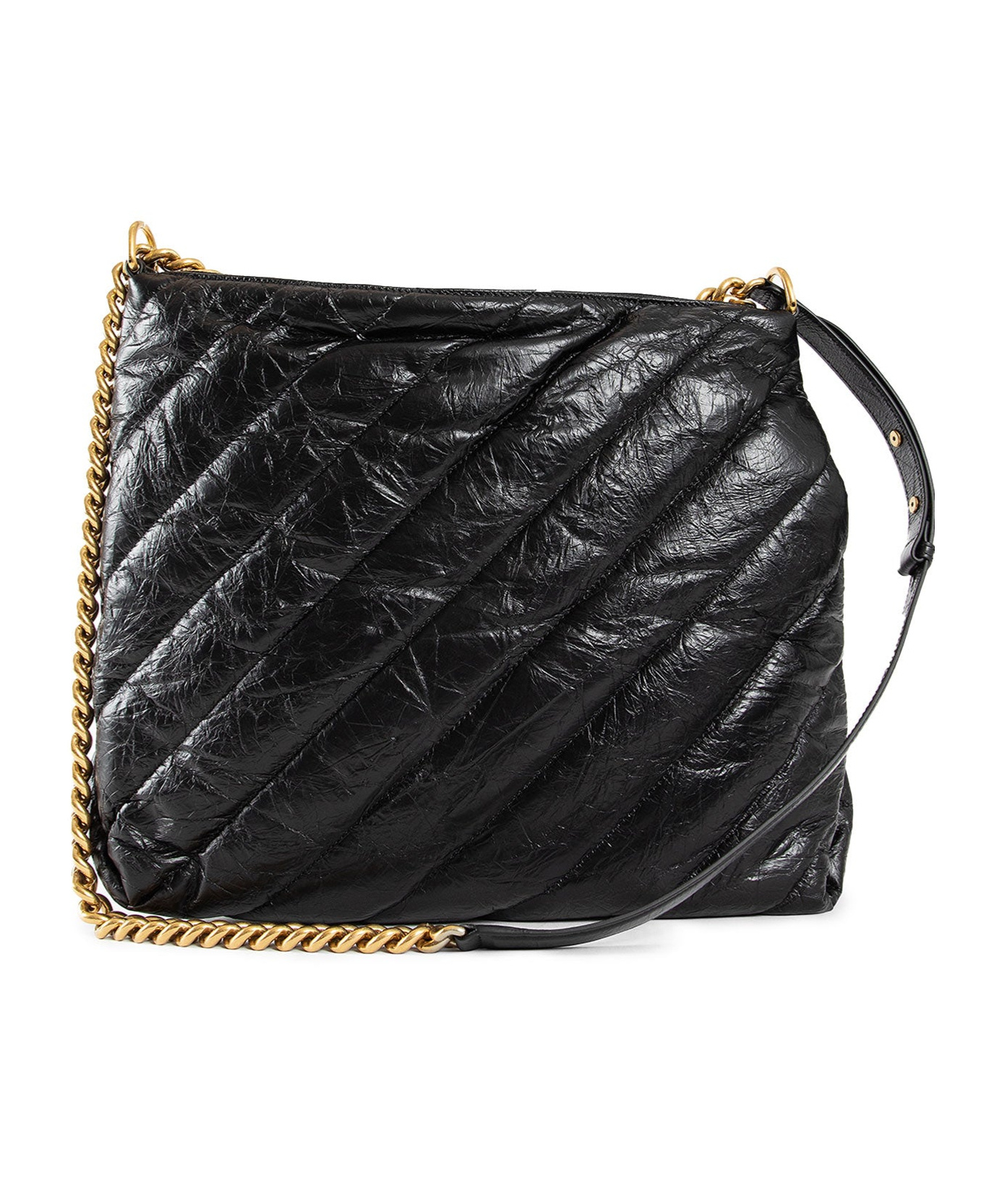 Balenciaga Women Crush Zipped Hobo Bag In Black